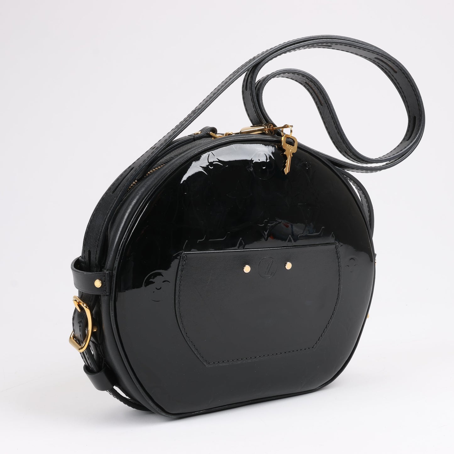 Louis Vuitton Boite Chapeau Souple Vernis Leather Crossbody Bag in Black M53999