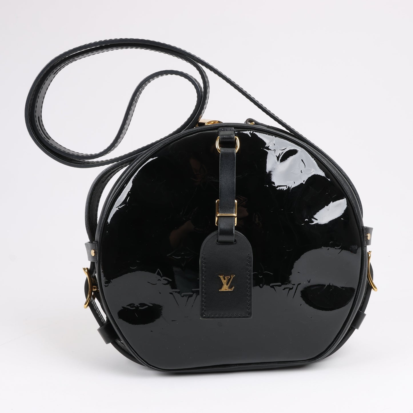 Louis Vuitton Boite Chapeau Souple Vernis Leather Crossbody Bag in Black M53999