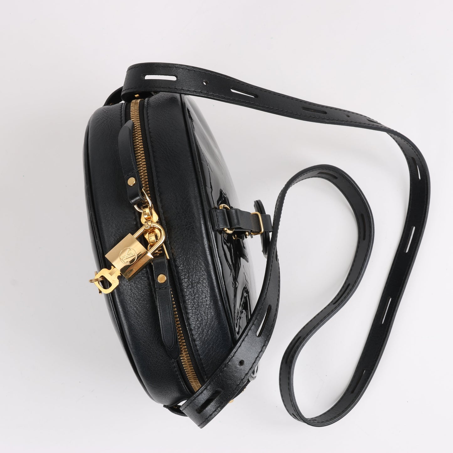 Louis Vuitton Boite Chapeau Souple Vernis Leather Crossbody Bag in Black M53999