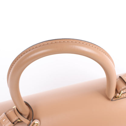 Delvaux Brillant MM Leather 2Way Handbag in Beige