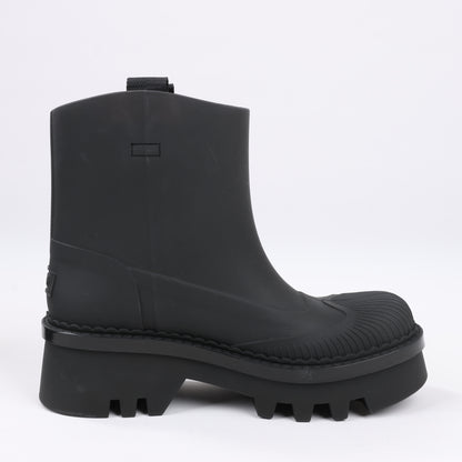 Bottines de pluie Chloé en caoutchouc noir 032324, pointure 39