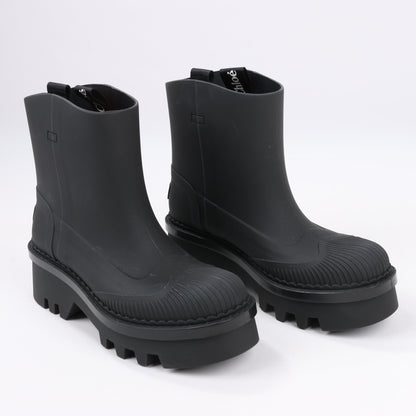 Chloe Rubber Rain Ankle Boots in Black 032324, Size 39 EU