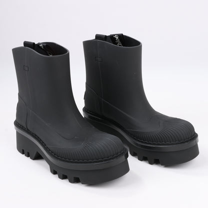 Bottines de pluie Chloé en caoutchouc noir 032324, pointure 39