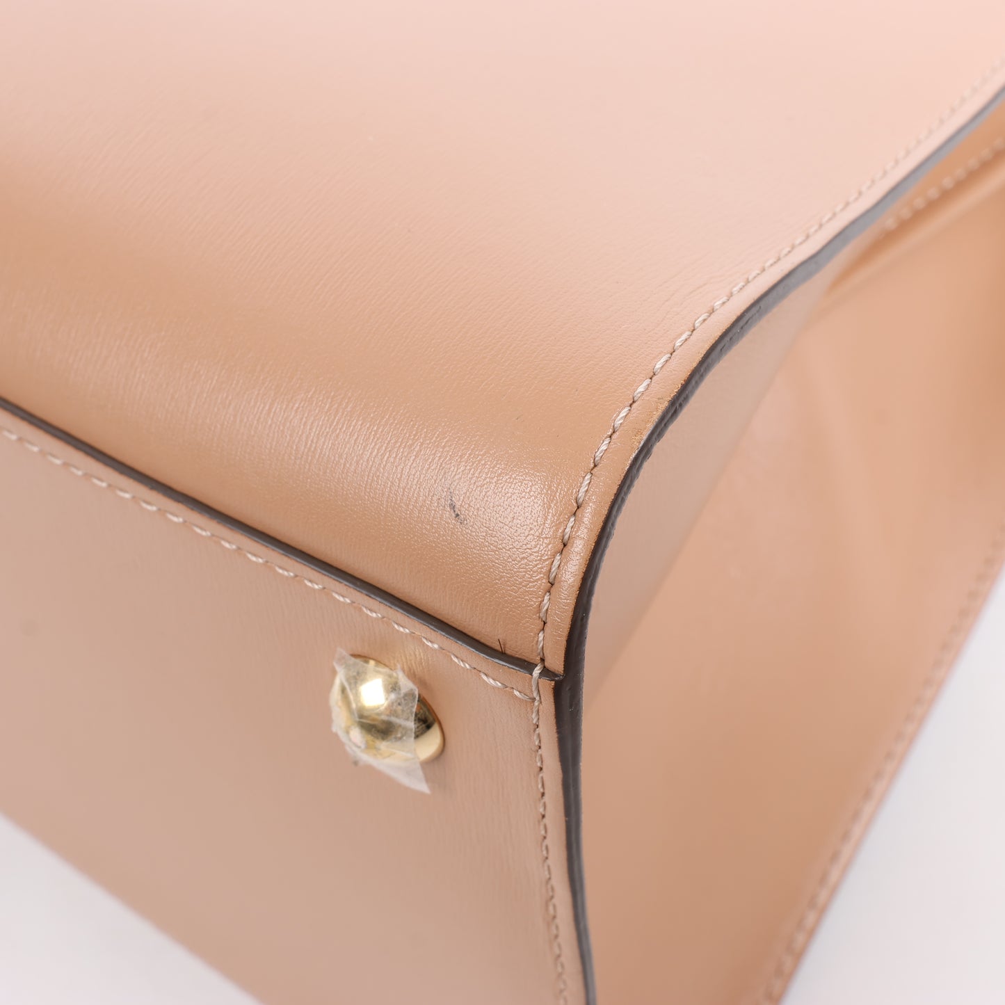 Delvaux Brillant MM Leather 2Way Handbag in Beige
