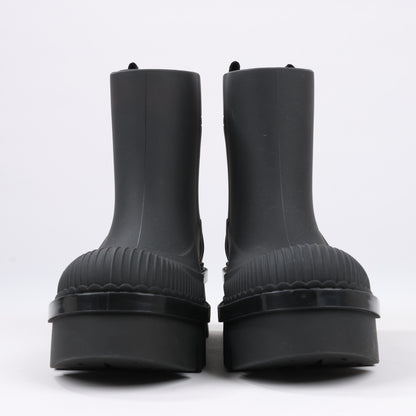 Bottines de pluie Chloé en caoutchouc noir 032324, pointure 39