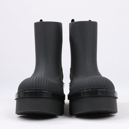 Chloe Rubber Rain Ankle Boots in Black 032324, Size 39 EU
