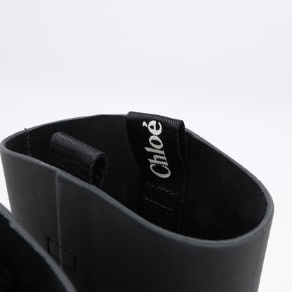Bottines de pluie Chloé en caoutchouc noir 032324, pointure 39