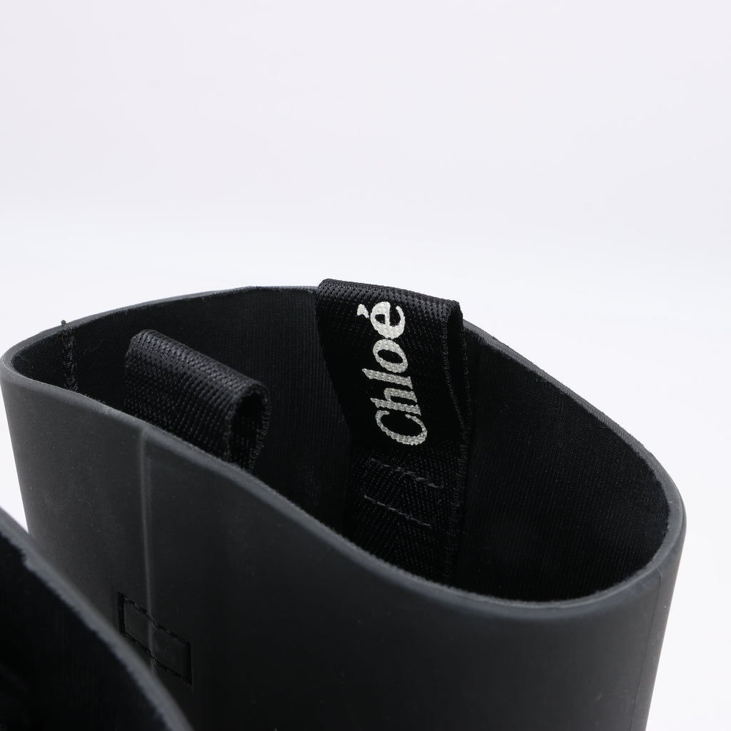 Chloe Rubber Rain Ankle Boots in Black 032324, Size 39 EU