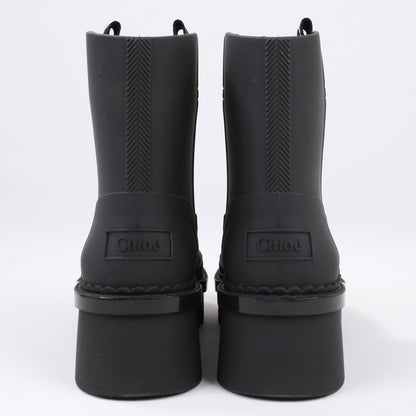Bottines de pluie Chloé en caoutchouc noir 032324, pointure 39