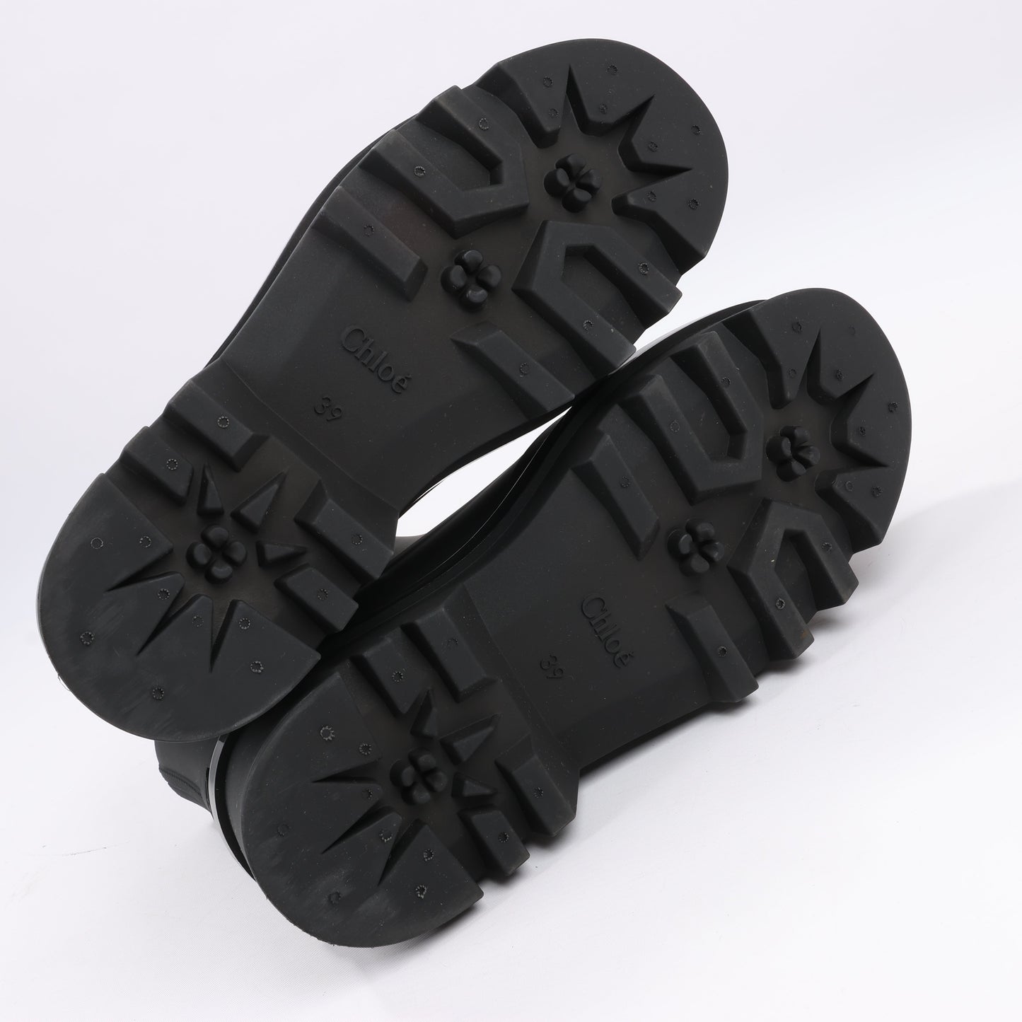 Chloe Rubber Rain Ankle Boots in Black 032324, Size 39 EU