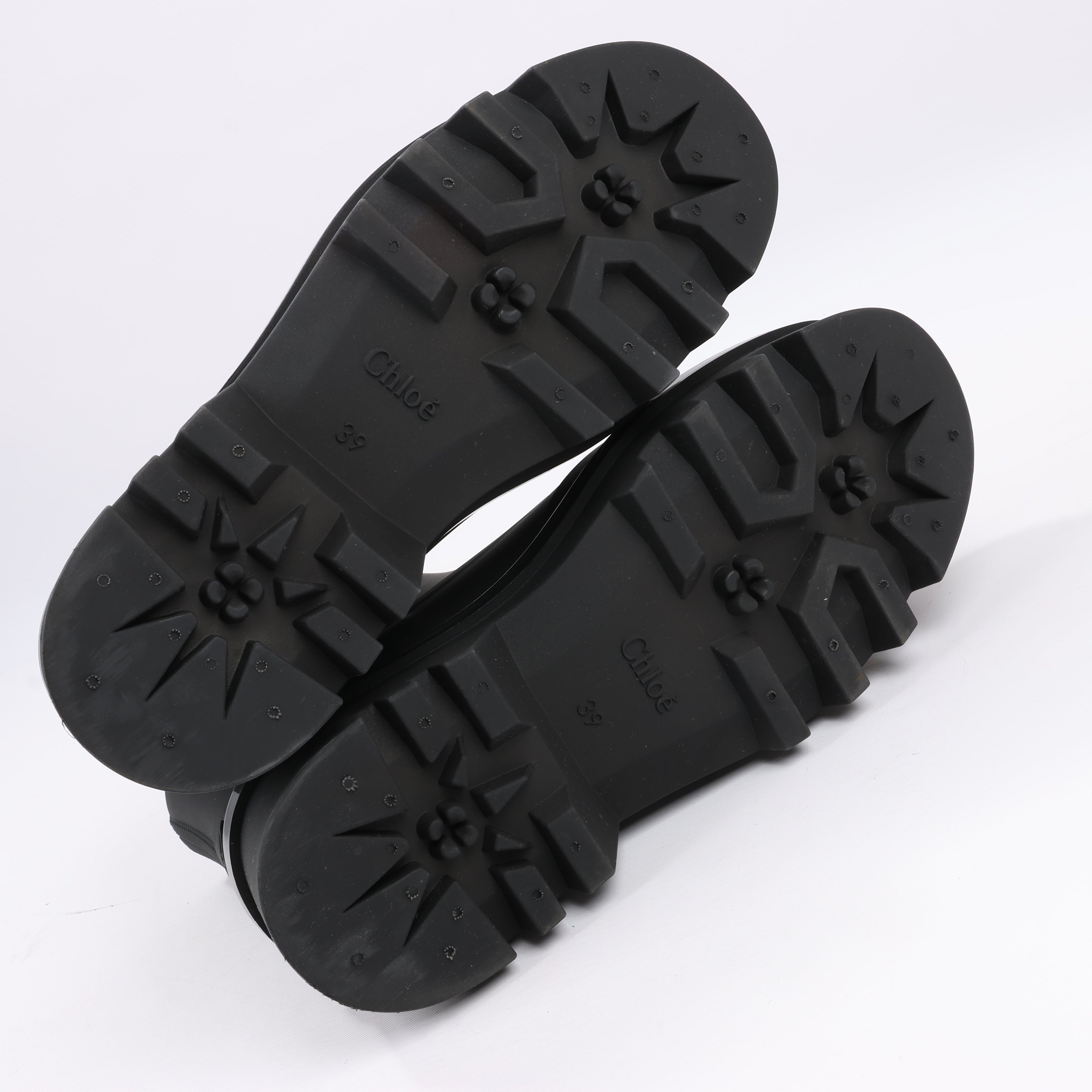 Chloe Rubber Rain Ankle Boots in Black 032324, Size 39 EU