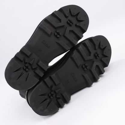 Chloe Rubber Rain Ankle Boots in Black 032324, Size 39 EU