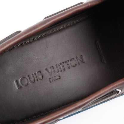 Louis Vuitton 14 years Suede Driving Loafers in Navy x Brown, Size 43 EU, ND0114