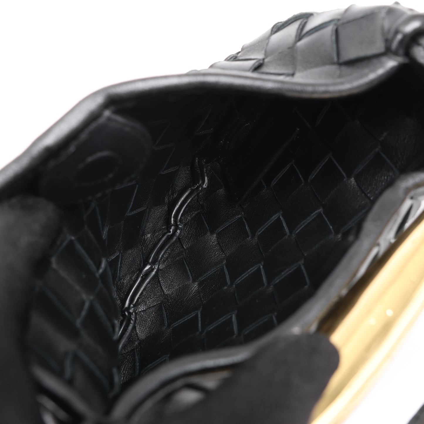 Bottega Veneta Intrecciato Sardines Leather Shoulder Bag in Black