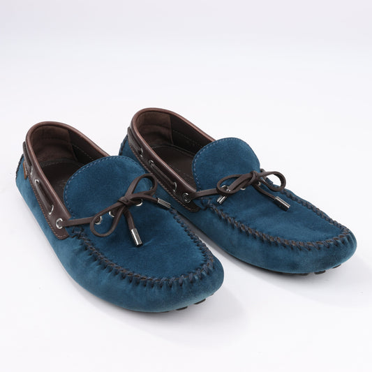 Louis Vuitton 14 years Suede Driving Loafers in Navy x Brown, Size 43 EU, ND0114