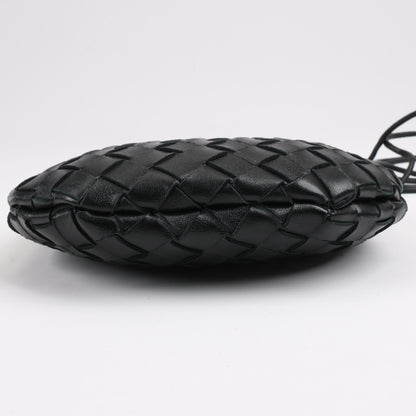 Bottega Veneta Intrecciato Sardines Sac à bandoulière en cuir noir