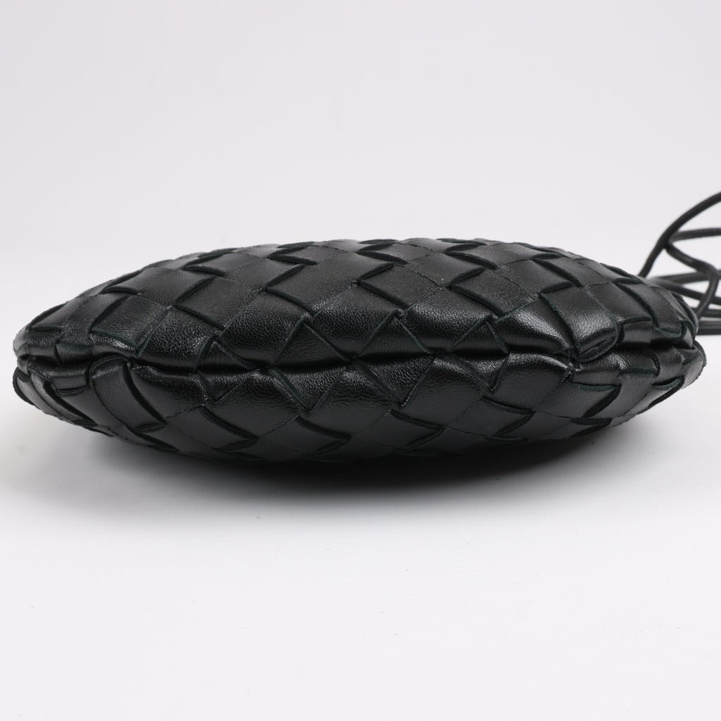 Bottega Veneta Intrecciato Sardines Leather Shoulder Bag in Black