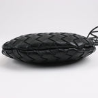 Bottega Veneta Intrecciato Sardines Leather Shoulder Bag in Black
