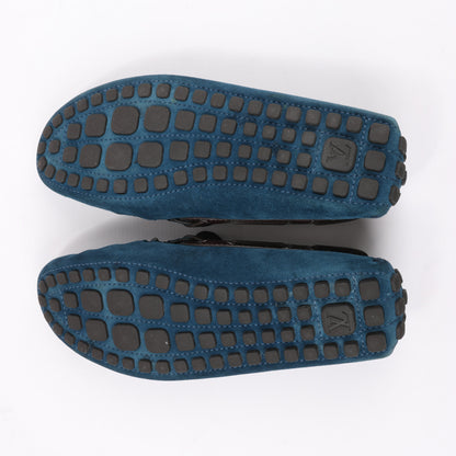 Louis Vuitton 14 years Suede Driving Loafers in Navy x Brown, Size 43 EU, ND0114