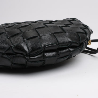 Bottega Veneta Intrecciato Sardines Sac à bandoulière en cuir noir