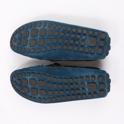 Louis Vuitton 14 Jahre Wildleder-Loafer in Marineblau x Braun, Größe 43 EU, ND0114