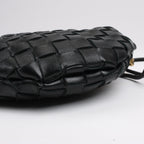 Bottega Veneta Intrecciato Sardines Leather Shoulder Bag in Black