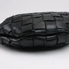 Bottega Veneta Intrecciato Sardines Leather Shoulder Bag in Black