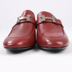 Hermes Paradis Leather Mule Constance in Burgundy, Size 37.5 EU