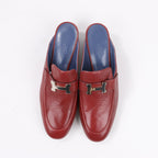 Hermes Paradis Leather Mule Constance in Burgundy, Size 37.5 EU