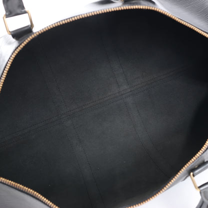 Sac de voyage Keepall 50 en cuir épi Louis Vuitton, noir M42962