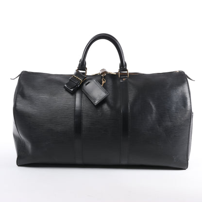 Sac de voyage Keepall 50 en cuir épi Louis Vuitton, noir M42962