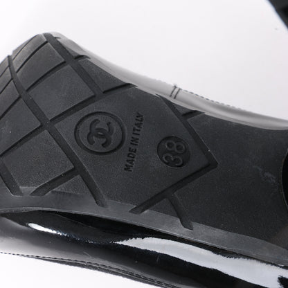 Chanel Coco Mark Lackleder Pumps Stricksocken Docking in Schwarz, Größe 38 EU