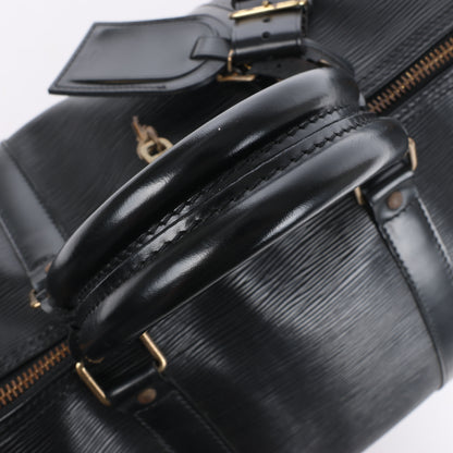 Sac de voyage Keepall 50 en cuir épi Louis Vuitton, noir M42962