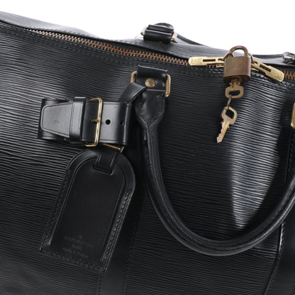 Sac de voyage Keepall 50 en cuir épi Louis Vuitton, noir M42962
