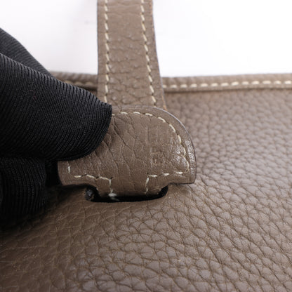 Hermès Evelyne 1 29 PM Taurillon Clemence Taupe Silver Metal Fittings L: 2008