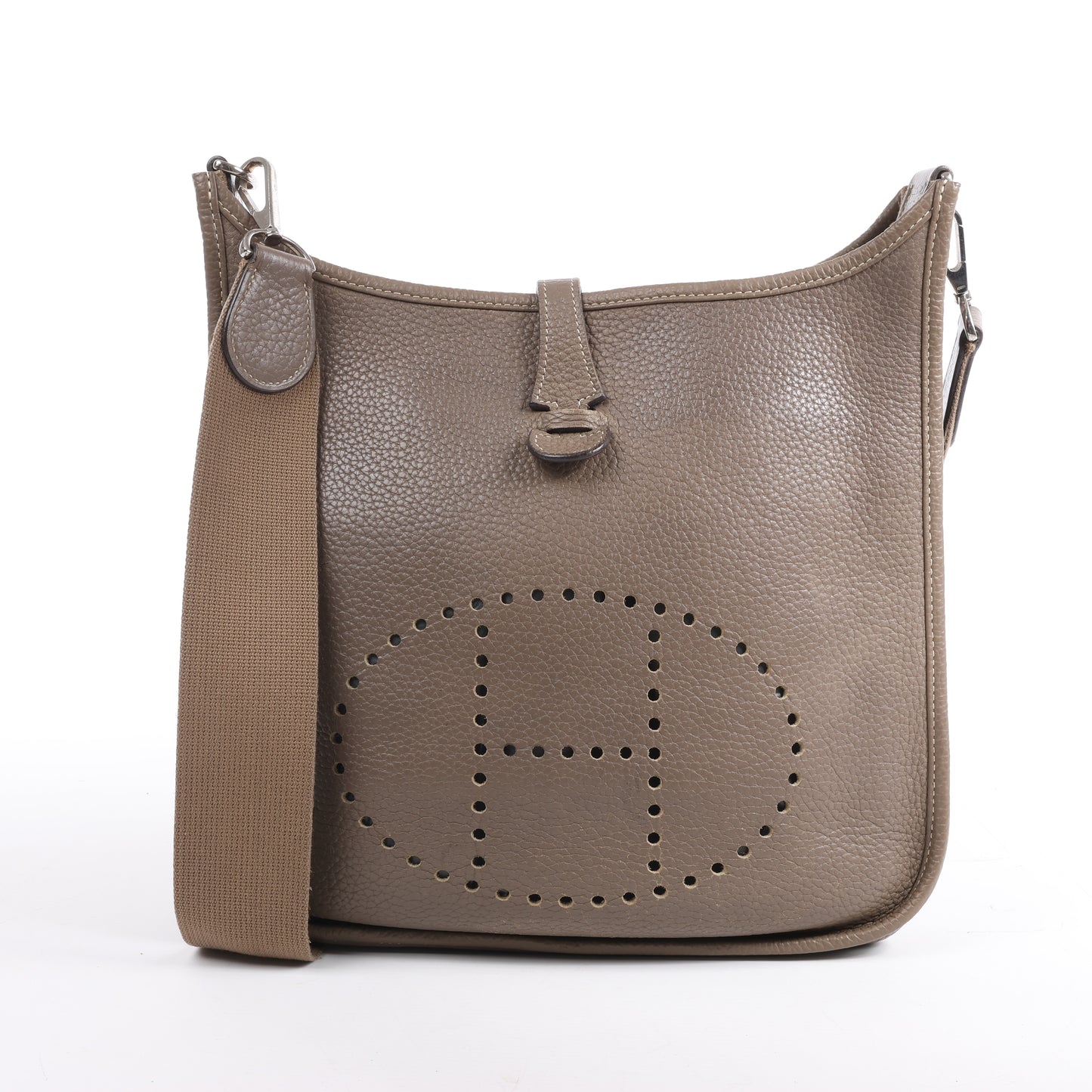 Hermès Evelyne 1 29 PM Taurillon Clemence Taupe Silver Metal Fittings L: 2008