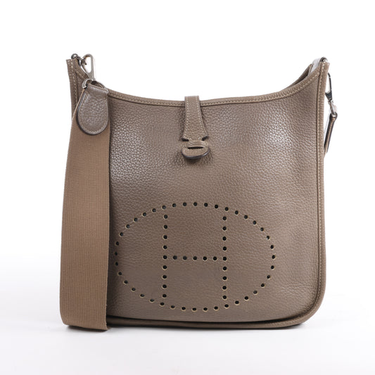 Hermès Evelyne 1 29 PM Taurillon Clémence Taupe Garnitures en métal argenté L: 2008