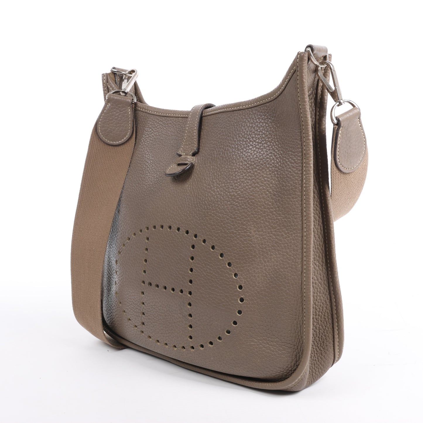Hermès Evelyne 1 29 PM Taurillon Clemence Taupe Silver Metal Fittings L: 2008