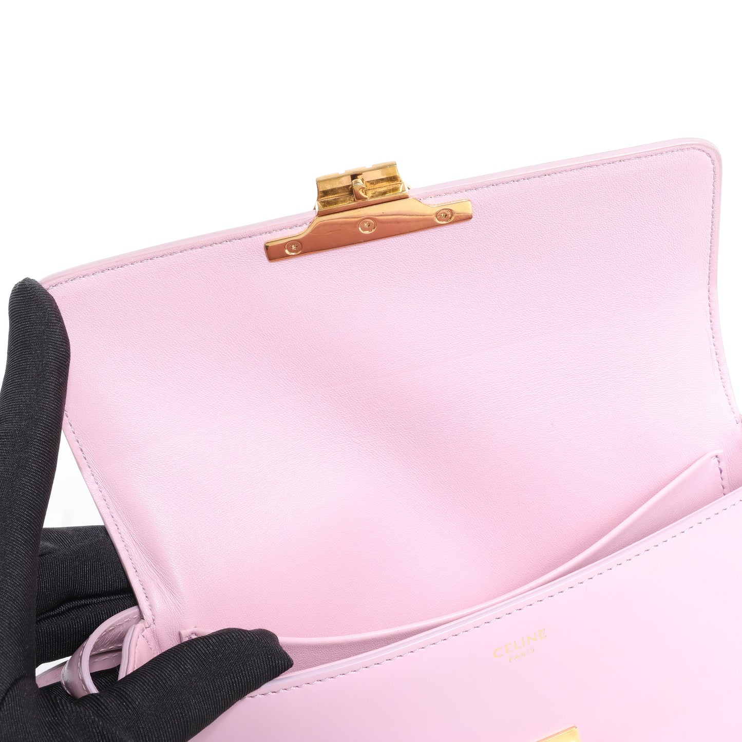 Celine Triomphe Smooth Leather Small Shoulder Bag in Pink