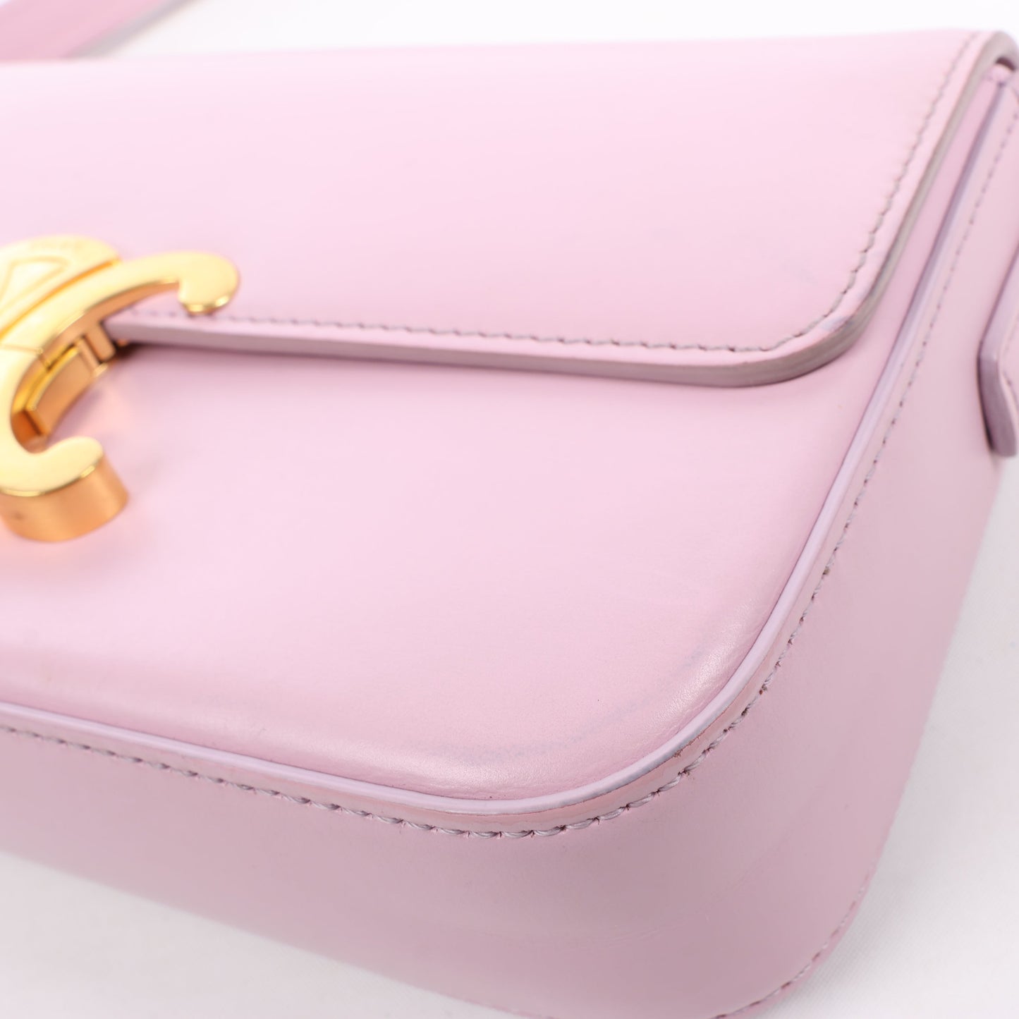 Celine Triomphe Smooth Leather Small Shoulder Bag in Pink