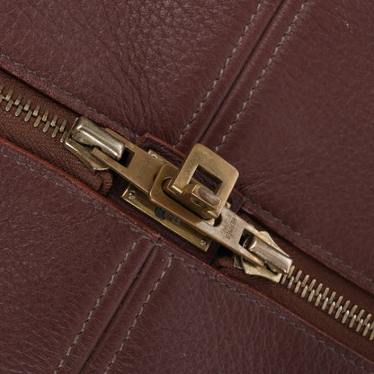 HERMES Victoria 43 Taurillon x Toile Travel Bag in Brown x Beige