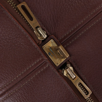 HERMES Victoria 43 Taurillon x Toile Travel Bag in Brown x Beige