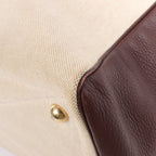 HERMES Victoria 43 Taurillon x Toile Travel Bag in Brown x Beige