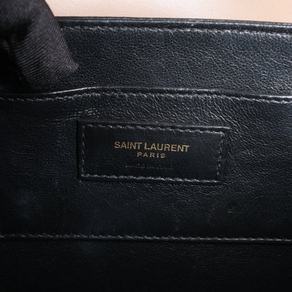 Saint Laurent Paris Solferino Leder-Umhängetasche in Schwarz 711039