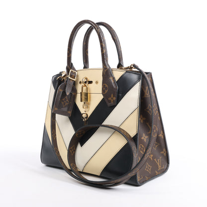 Louis Vuitton LV Logo City Steamer PM Handbag in Beige x Black
