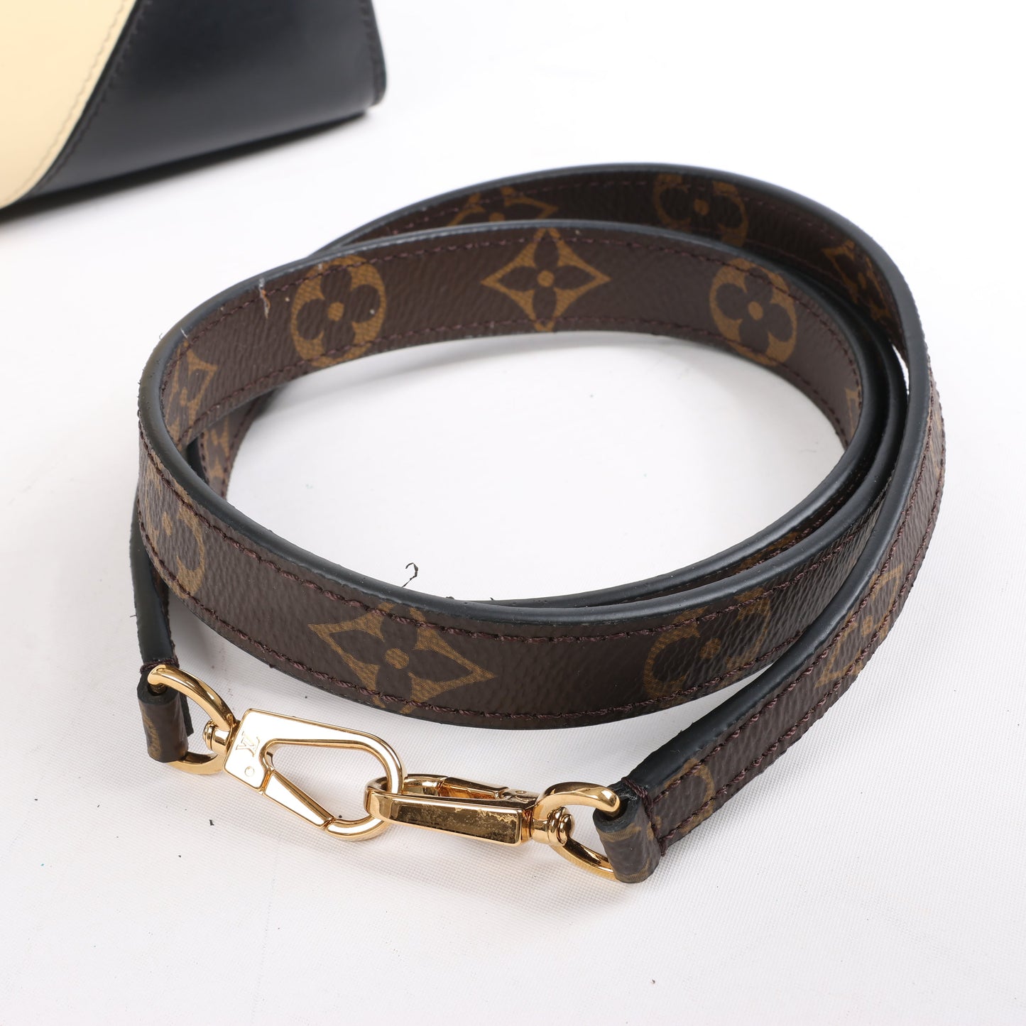 Louis Vuitton LV Logo City Steamer PM Handbag in Beige x Black