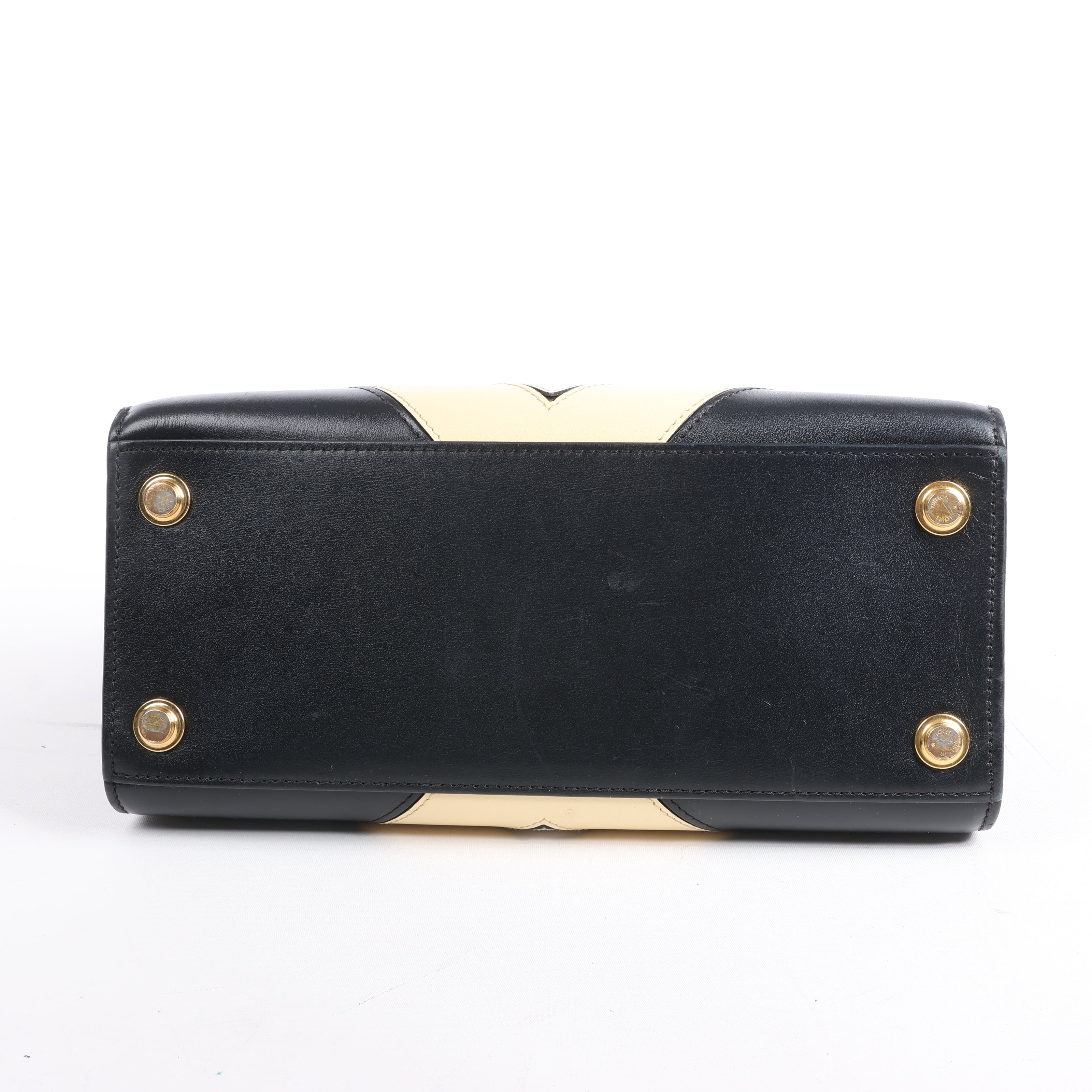 Louis Vuitton LV Logo City Steamer PM Handbag in Beige x Black