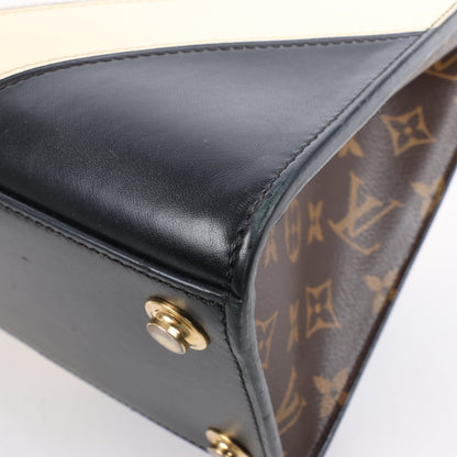 Louis Vuitton LV Logo City Steamer PM Handbag in Beige x Black