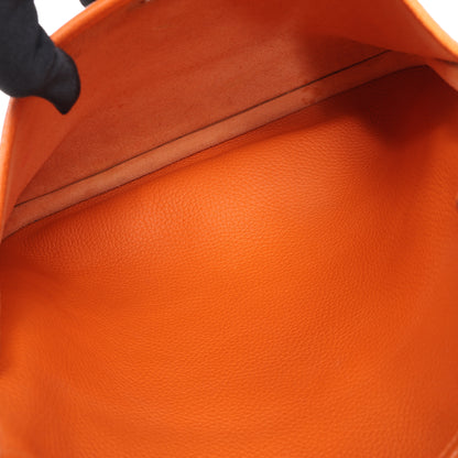HERMES Evelyne 1 33 GM Taurillon Clemence Orange Silver Metal Fittings Shoulder bag  □JO: 2011