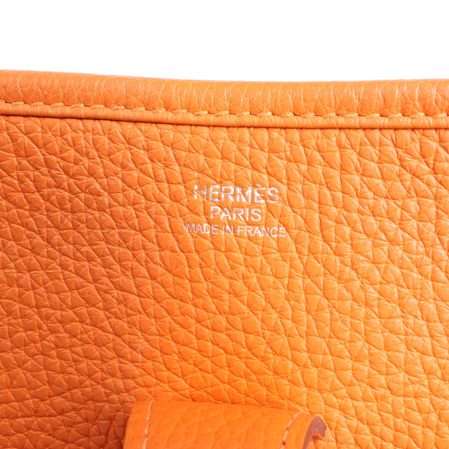 HERMES Evelyne 1 33 GM Taurillon Clemence Orange Silver Metal Fittings Shoulder bag  □JO: 2011
